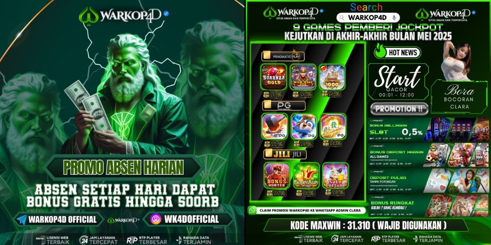 PROMO ABSEN HARIAN & INFO BOCORAN TERUPDATE WARKOP4D